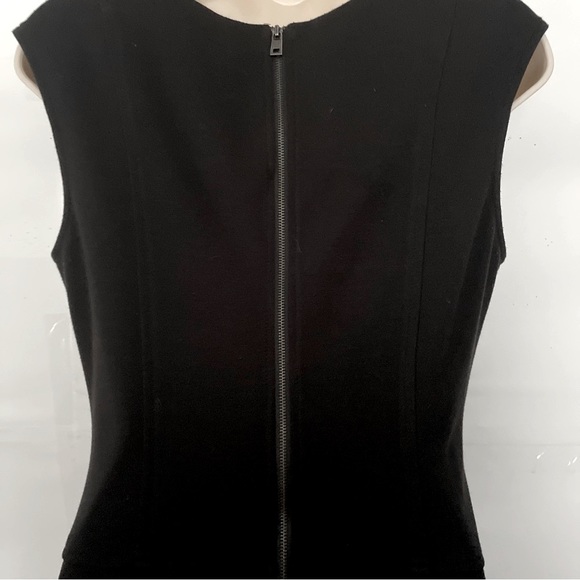 CALVIN KLEIN STRETCH DRESS SIZE 6 BLACK SLEEVELESS ZIP ACCENT POCKETS - Picture 4 of 4